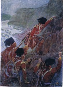 Het leger van Wolfe beklimt de kliffen bij Quebec 1759